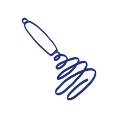 Whisk. Kitchenware sketch. Doodle line vector kitchen utensil and tool. Cutlery illustration
