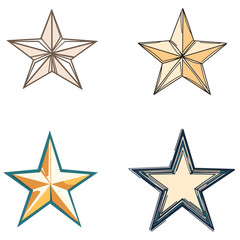 Obraz premium Flat Vector Single Five-Point Christmas Star in Minimalist Style