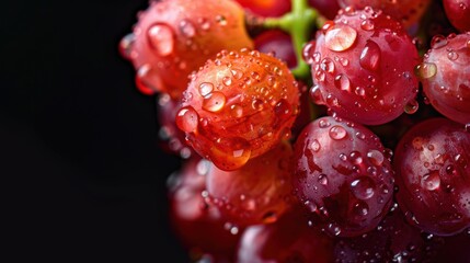 Macro closeup view of grape fruit balls
