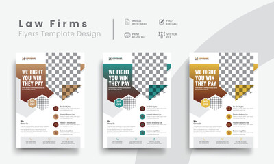 Professional corporate law firm flyer for lawyer brand identity promotion. Modern lawyer flyer or attorney flyer with marketing layout. Vol - 5