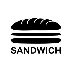 Sandwich logo vector illustration template simple icon hand draw black and white