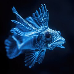 Fototapeta premium A fish with blue fins and a blue body