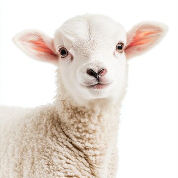 Domestic lamb in a cute pose