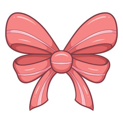 Adorable Coquette Pink Ribbon Bow Cartoon