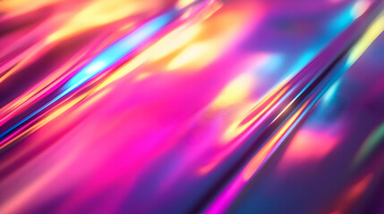 Holographic obsidian to magenta background with rainbow iridescent lines blurred