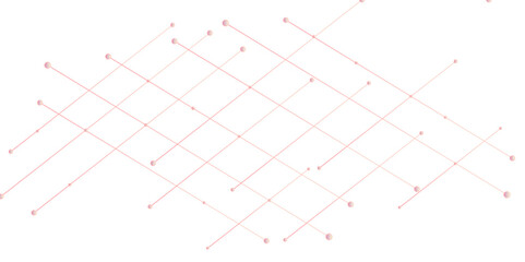 abstract line or strokes with dots, dotted line, node point, digital background vector design concept. Quantum processing. Deep learning artificial White background Future new technology.