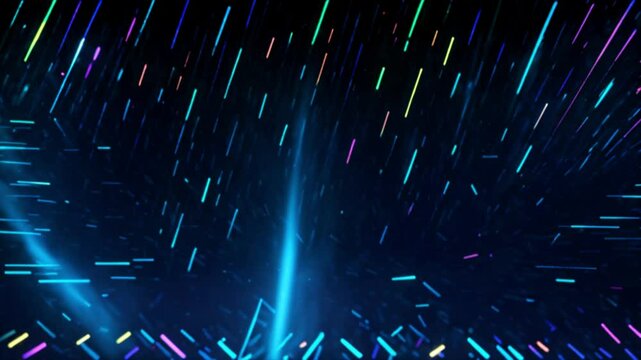 Blue neon line technology background. Abstract application code moving in a cyberspace. data, information, computing, big data, statistics, processing, cloud. futuristic cyber and technology concept 