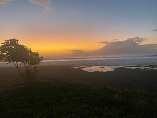 sunset over the river