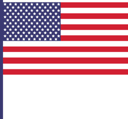 American USA Flag clip art design on plain white transparent isolated background for card, shirt, hoodie, sweatshirt, apparel, card, tag, mug, icon, poster or badge