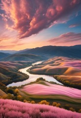 Fototapeta premium soft cloud patterns enhancing scenic landscapes beautiful skies natural backdrops, clouds, scenery, nature, sunlight, formations, white, blue, textures