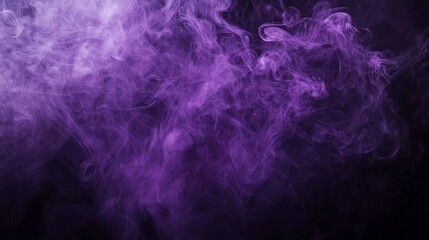 Abstract texture of purple smoke on a dark black background.