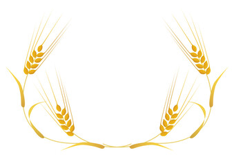 Decorative frame with golden barleys