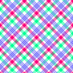 Vector neon multicolored Scottish checkered pattern of tartan. A grid-like pattern, geometric aesthetic of the design for different occasions such as fashion accessories like scarves or bags, home dec