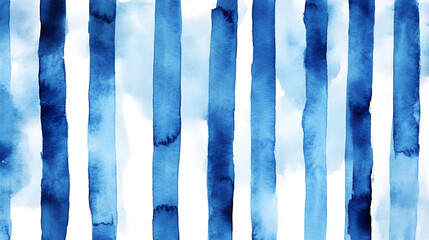 Watercolor stripes in dark navy blue. Seamless pattern.