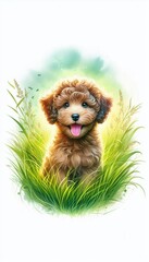 Fototapeta premium Pudel - Aquarell 