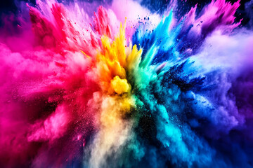 Color powder splash rainbow explosion background paint holi smoke color . Powder color splash ink dust party burst spray party blue wallpaper cloud pink stain