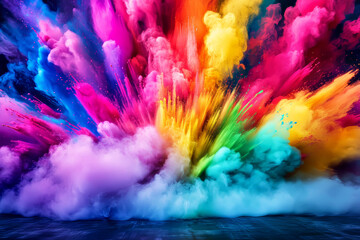 Color powder splash rainbow explosion background paint holi smoke color . Powder color splash ink dust party burst spray party blue wallpaper cloud pink stain
