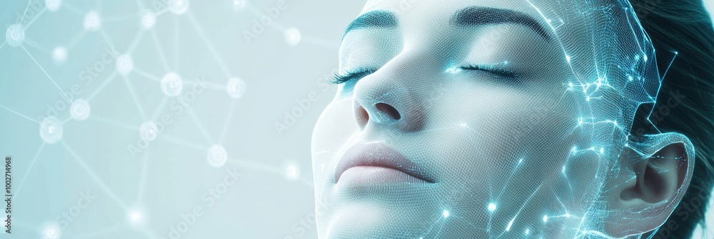 Poster abstract lines and dots create diagrams representing skincare procedures and beauty treatments for f