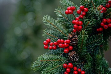 Close-Up of a Christmas Wreath