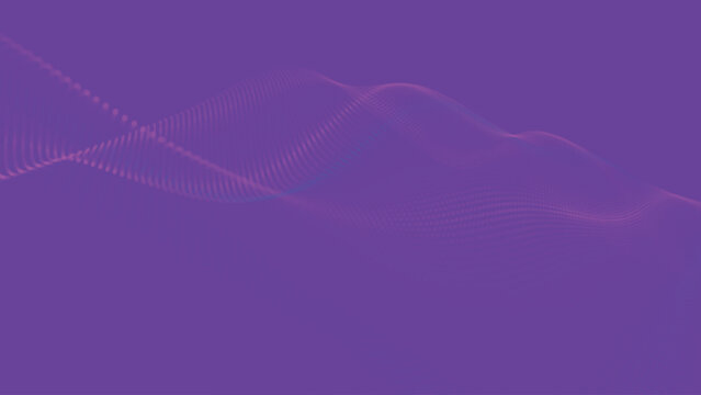 Futuristic dot wave. Abstract digital particle wave. Technology background. Colored musical wave. Light background. Digital background with smooth, wavy curves. 3D vector illustration