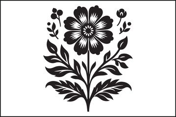 Minimalist Lotus Illustration with Floral Elements