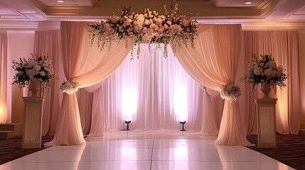 Luxurious arch backdrop rental service offering a stylish and convenient solution for creating a remarkable atmosphere at events weddings