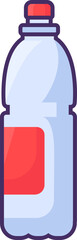 Fototapeta premium Vector plastic bottle for water, soda, or lemonade in an outline style. Packaging of food supply, storage, and delivery symbol. The icon is suitable for web design, online shop, print, and social medi