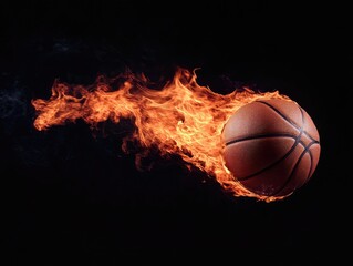 Fototapeta premium basketball ball in fire