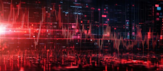 Obraz premium Abstract Digital Landscape with Red and Orange Hues