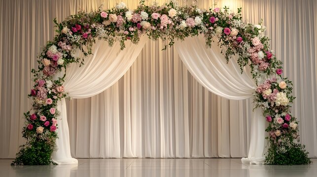 Offering an elegant and convenient floral arch option this luxury rental service provides a stunning botanical backdrop for weddings events and ceremonies