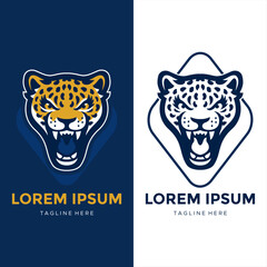 logo design of fanged jaguar head with shield