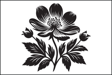 Obraz premium Black & White Lotus Floral Design 