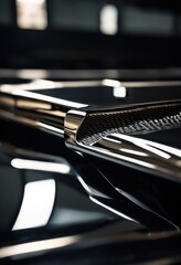 detailed close shiny chrome surface intriguing reflections textures capturing light stark clarity, metallic, gloss, polished, gradient, illumination, shape