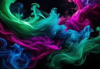 Obraz premium enchanting smoke patterns swirling vibrant colors iridescent effects mesmerizing flowing grains, swirls, light, texture, design, vibrancy, art, abstract