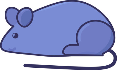 Cat soft toy in shape of rat. Foam mouse for kitten play. Image for design of pet store or veterinary clinic. Simple flat vector isolated on white background