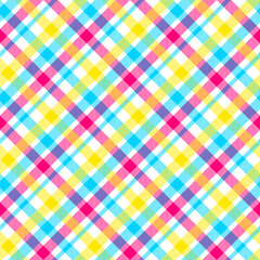 Vector neon multicolored Scottish checkered pattern of tartan. A grid-like pattern, geometric aesthetic of the design for different occasions such as fashion accessories like scarves or bags, home dec