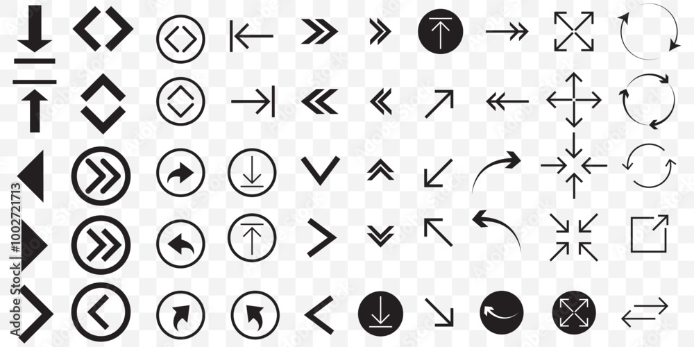 Poster arrow icon vector set. arrows icons vector set. contains symbol of various arrow head point shape, p