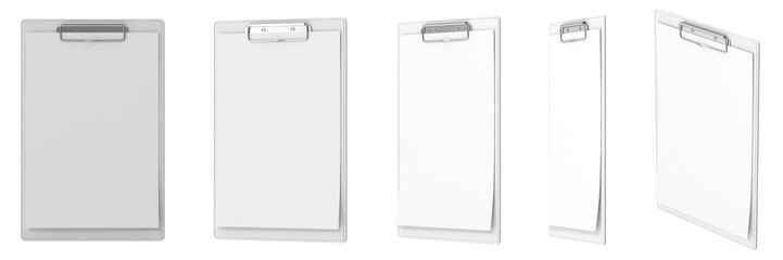 blank paper on white leather clipboard