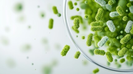 Abstract representation of microorganisms in a petri dish
