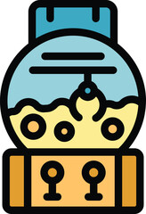 Claw crane arcade game grabbing a prize inside a glass dome filled with toys