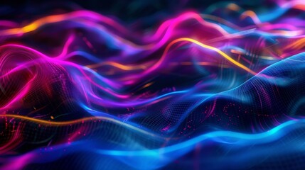 Fototapeta premium Vibrant Abstract Waves in Neon Colors