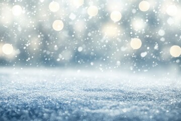 Silver winter bokeh lights background 