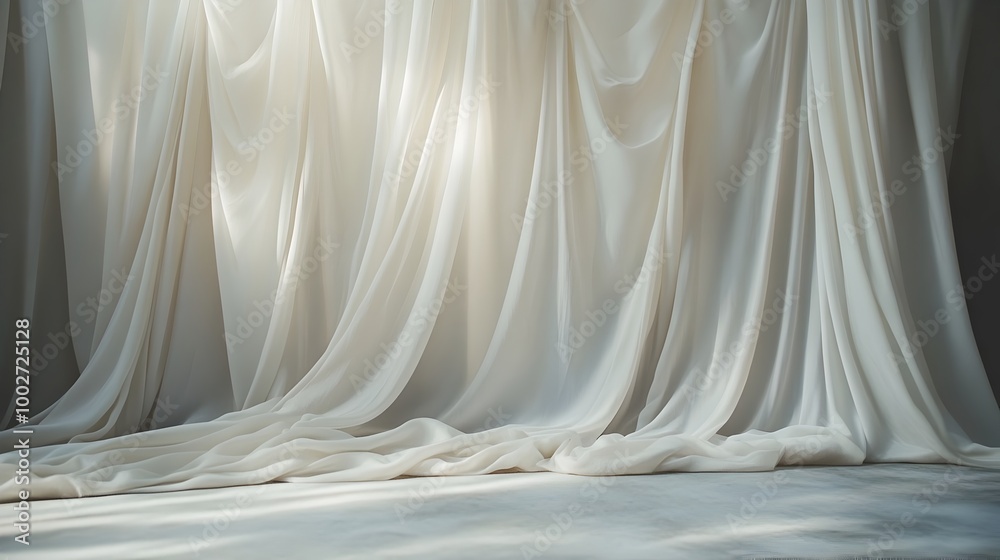 Wall mural elegant and refined draped fabric backdrop with soft flowing textures ideal for luxury and high end 