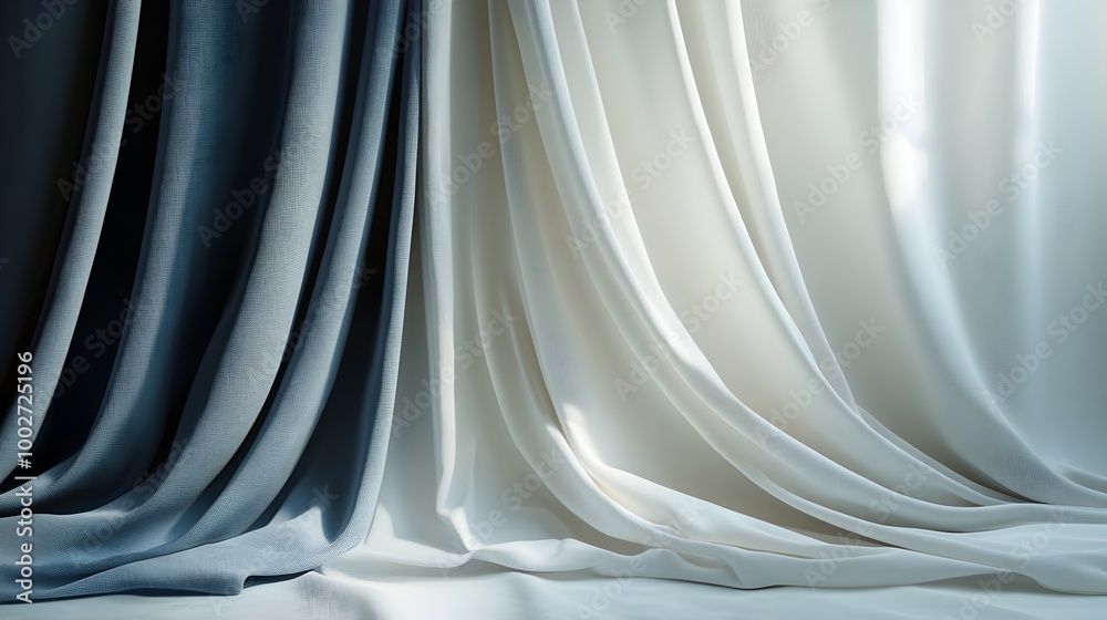 Wall mural smooth and clean minimalist fabric folds backdrop ideal for creating a modern and stylish studio set
