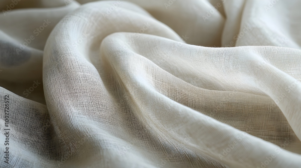 Wall mural elegant and sophisticated neutral fabric texture with soft graceful folds creating a calming minimal