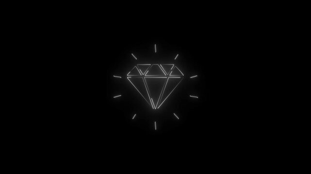 Diamond neon icon animation. casino icons for ui and ux, website or mobile application concept.