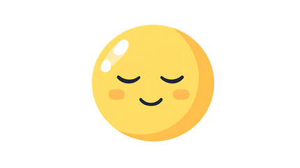 Fototapeta premium 3D Smiling yellow cartoon face vector icon illustration