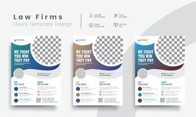 Professional corporate law firm flyer for lawyer brand identity promotion. Modern lawyer flyer or attorney flyer with marketing layout. Vol - 8