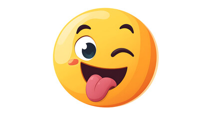 Fototapeta premium 3D Smiling yellow cartoon face vector icon illustration