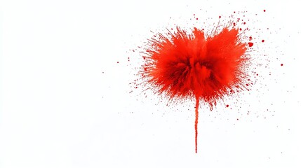 A single giant firework explosion illuminating the night sky during a celebration, dramatic lighting and colors, digital painting, isolated on white background